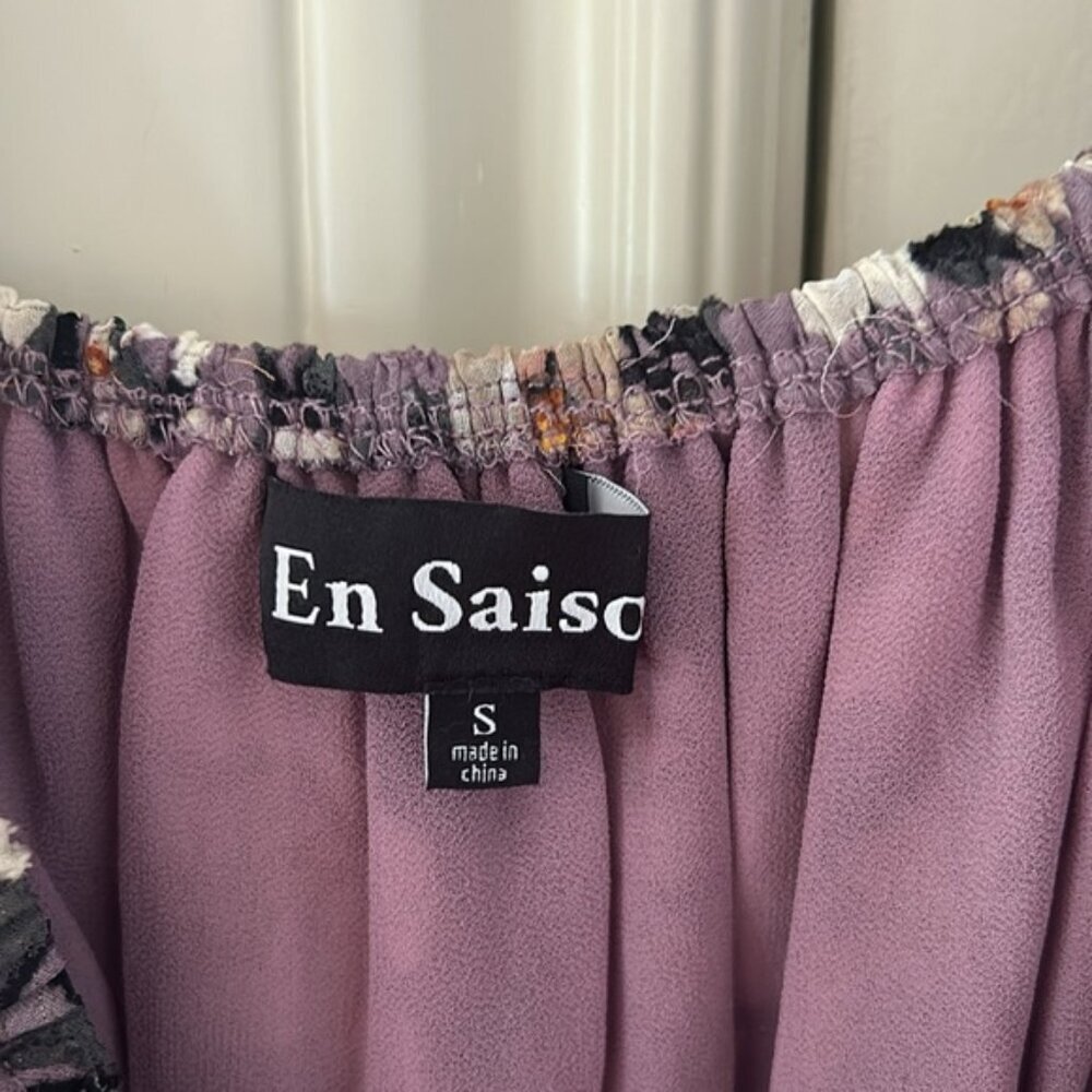 ANTHROPOLOGIE X EN SAISON purple floral peasant sleeve dress small - Picture 10 of 13